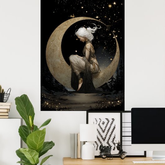 FD2 Enchanted 6 Crescent Moon Goddess Poster ポスター (ホームオフィス)