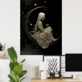 FD2 Enchanted 7 Crescent Moon Goddess Poster ポスター (ホームオフィス)