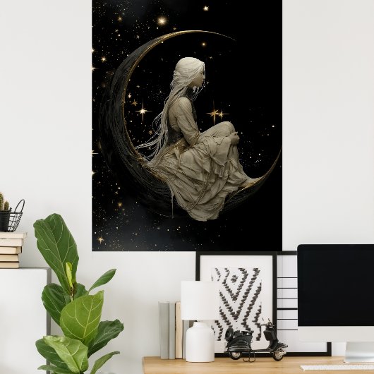 FD2 Enchanted 7 Crescent Moon Goddess Poster ポスター (ホームオフィス)