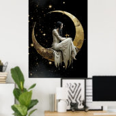 FD2 Enchanted 9 Crescent Moon Goddess Poster ポスター (ホームオフィス)