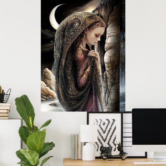FD2 Enchanted Crescent Moon Goddess 10 Poster ポスター (ホームオフィス)
