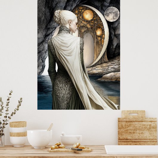FD2 Enchanted Crescent Moon Goddess 12 Poster ポスター (キッチン)