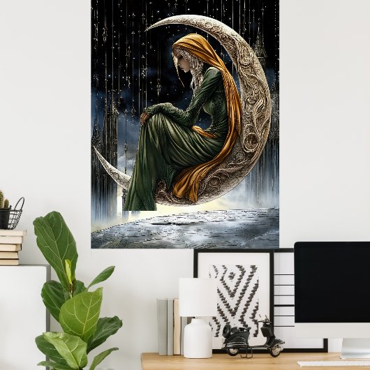 FD2 Enchanted Crescent Moon Goddess  18  Poster ポスター (ホームオフィス)