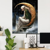 FD2 Enchanted Crescent Moon Goddess  24 Poster ポスター (ホームオフィス)