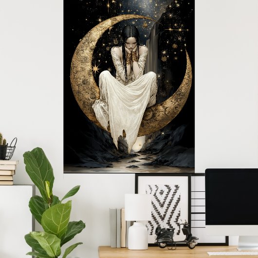 FD2 Enchanted Crescent Moon Goddess  25  Poster ポスター (ホームオフィス)