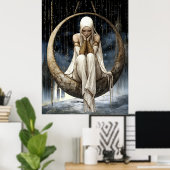 FD2 Enchanted Crescent Moon Goddess 27 Poster ポスター (ホームオフィス)