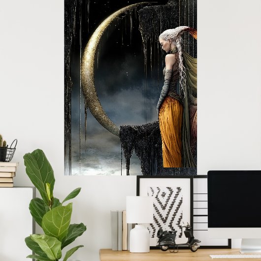 FD2 Enchanted Crescent Moon Goddess 30 Poster ポスター (ホームオフィス)