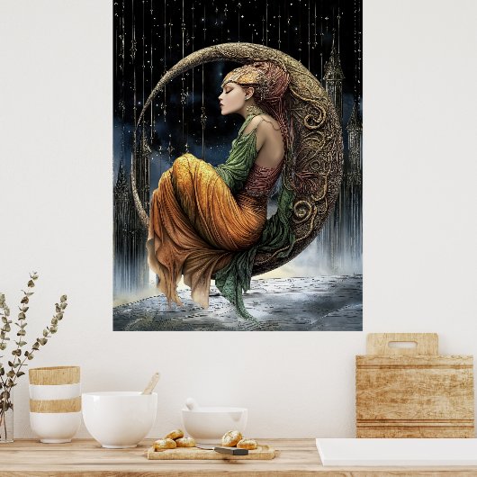 FD2 Enchanted Crescent Moon Goddess 31 Poster ポスター (キッチン)