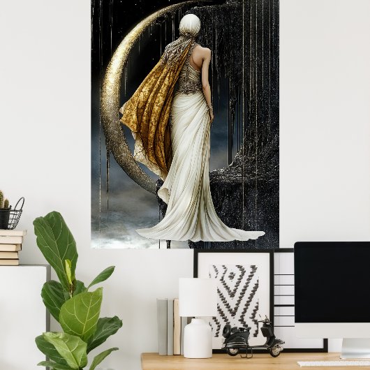 FD2 Enchanted Crescent Moon Goddess 33 Poster ポスター (ホームオフィス)