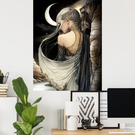 FD2 Enchanted Crescent Moon Goddess 5 Poster ポスター (ホームオフィス)