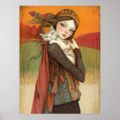 *~* FD2  Fall  Girl Autumn Retro Cat Kitten  17 ポスター (正面)