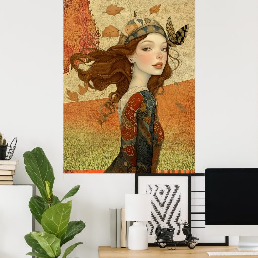 *~* FD2 Fall Whimsical Girl Autumn Retro 10 ポスター (ホームオフィス)