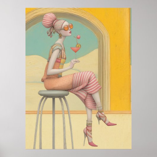 ^~* FD2 Glam Bohemian Boho Cocktail Woman 5 ポスター (正面)