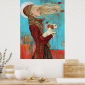 *~* FD2 Pretty Autumn Girls Fall Retro 16 ポスター (キッチン)