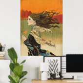 *~* FD2 Pretty Autumn Girls Fall Retro 4 ポスター (ホームオフィス)