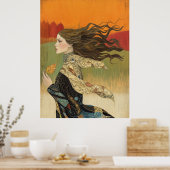 *~* FD2 Pretty Autumn Girls Fall Retro 4 ポスター (キッチン)