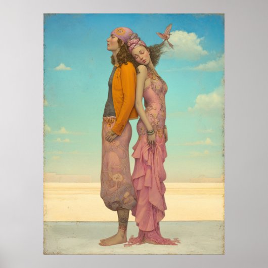 *~*  FD2 Retro Love Romantic Boho Couple  22 ポスター (正面)