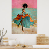 *~* FD2 Tropical GODDESS Black Woman Vibrant 39 ポスター (キッチン)
