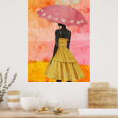 *~* FD2 Vibrant Tropical Black Goddesses 7 Hat  ポスター (キッチン)