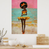 *~* FD2 Vibrant Tropical GODDESS Black Woman 33 ポスター (キッチン)