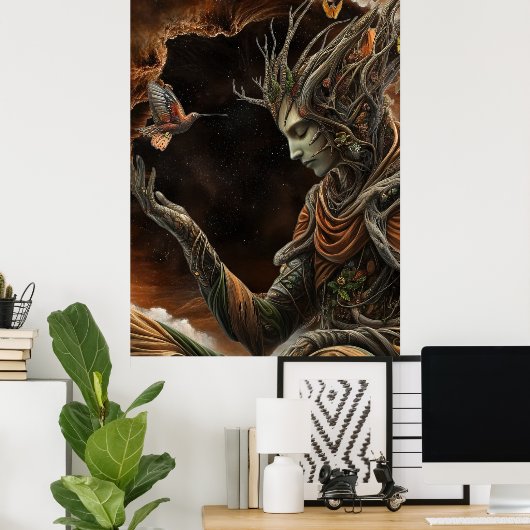 *~* FD3 29  Mystical MAN Earth Keeper HummingBird ポスター (ホームオフィス)