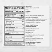 FDA準拠カスタム乳栄養食品ラベル リキュールボトルラベル (シングルラベル)