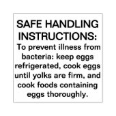 FDA要件2025 Egg Safe Handling文 ラバースタンプ (インプリント)