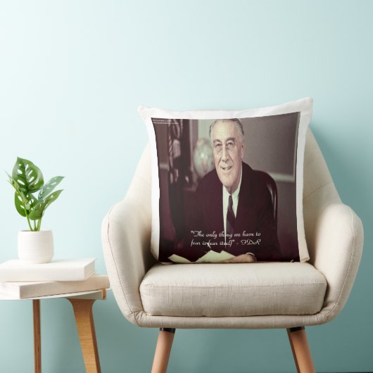 FDRと何も恐れることはない引用文綿装飾用クッション クッション (椅子)