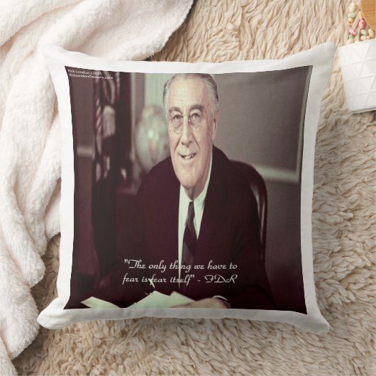 FDRと何も恐れることはない引用文綿装飾用クッション クッション (ブランケット)
