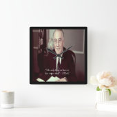 FDRと何も恐れる引用文スクエアウォールクロック スクエア壁時計 (ホーム)