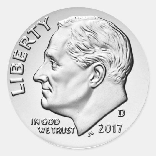 FDRダイムクラシックラウンドステッカー ラウンドシール (正面)