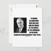 FDR自由主義のは頭の上で脚の手を使う ポストカード (正面/裏面)