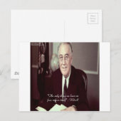 FDR & 何も恐れる必要なし 引用 ポストカード (正面/裏面)