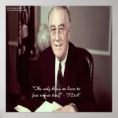 FDR & Nothing To Fear Quote Poster ポスター (正面)