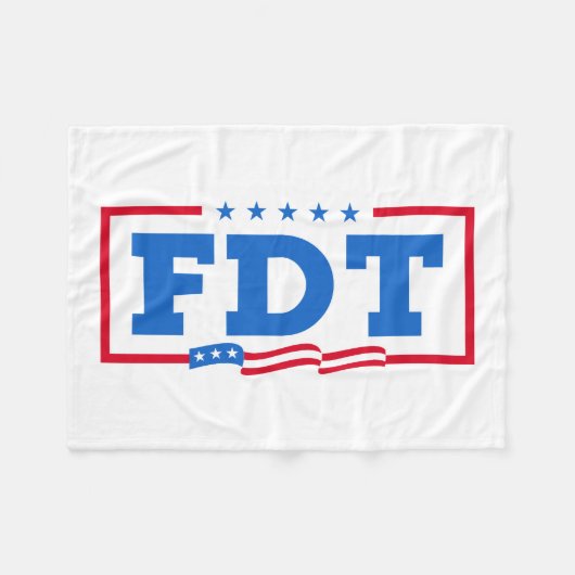 FDTおもしろいアンチトランプ禁止トランプ フリースブランケット (正面(横))