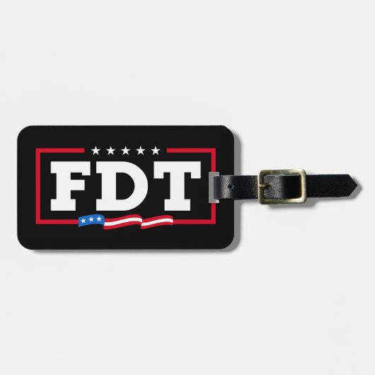 FDTおもしろいアンチトランプ禁止トランプ ラゲッジタグ (正面横)