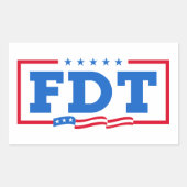 FDTおもしろいアンチトランプ禁止トランプ 長方形シール (正面)