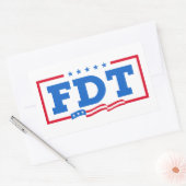 FDTおもしろいアンチトランプ禁止トランプ 長方形シール (封筒)