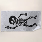 FDTトランプおもしろいアンチトランプ骨格 ビーチタオル (正面)