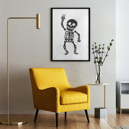 FDTトランプおもしろいアンチトランプ骨格 ポスター