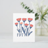 FDTフローラリース微妙なフェミニンBohoアンチトランプ シーズンポストカード (スタンド正面)