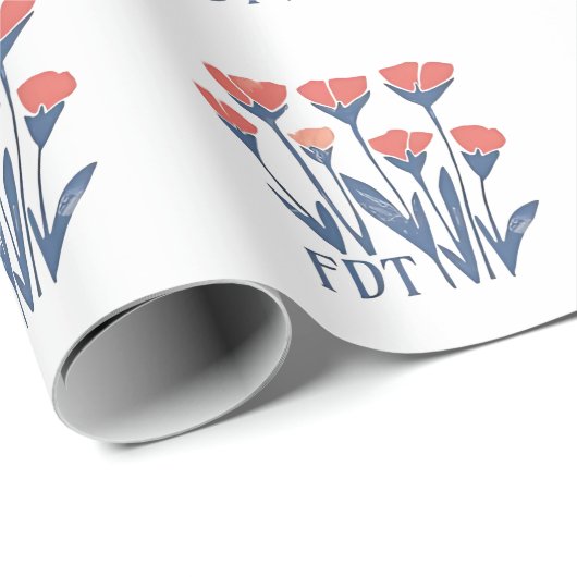 FDTフローラリース微妙なフェミニンBohoアンチトランプ ラッピングペーパー (ロールコーナー)