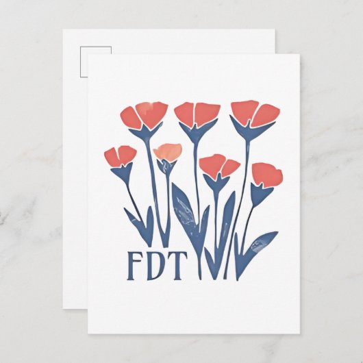 FDTフローラリース微妙なフェミニンBohoアンチトランプ 案内ポストカード (正面/裏面)