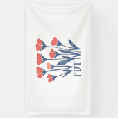 FDTフローラリース微妙なフェミニンBohoアンチトランプ 横断幕 (縦)