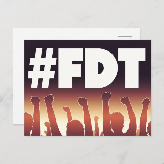 FDT群衆と腕を空中に ポストカード (正面/裏面)