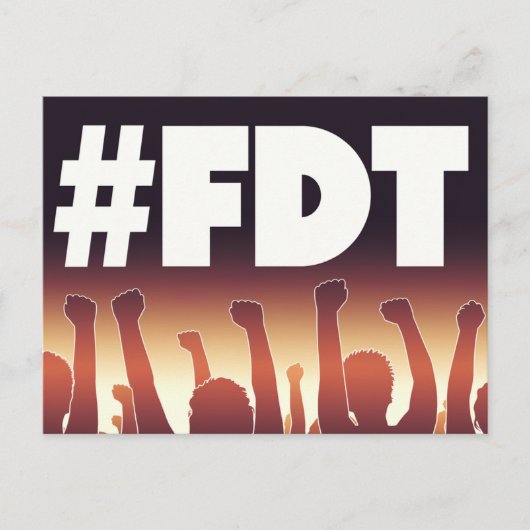 FDT群衆と腕を空中に ポストカード (正面)