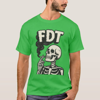「FDT」+ドクロの喫煙 Tシャツ