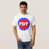 FDT | 赤、白、青のステートメントシャはっきりしたツ Tシャツ (正面フル)