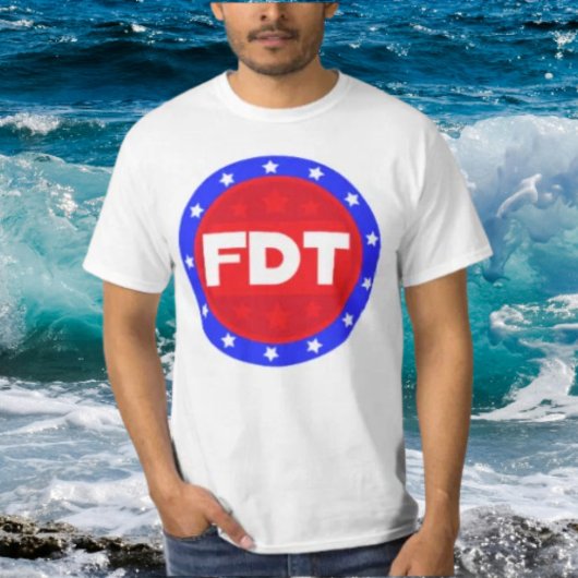FDT | 赤、白、青のステートメントシャはっきりしたツ Tシャツ