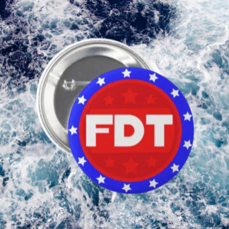 FDT | 赤、白、青の抗議ボタン 缶バッジ